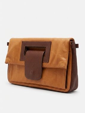 Two-Tone Leather Clutch